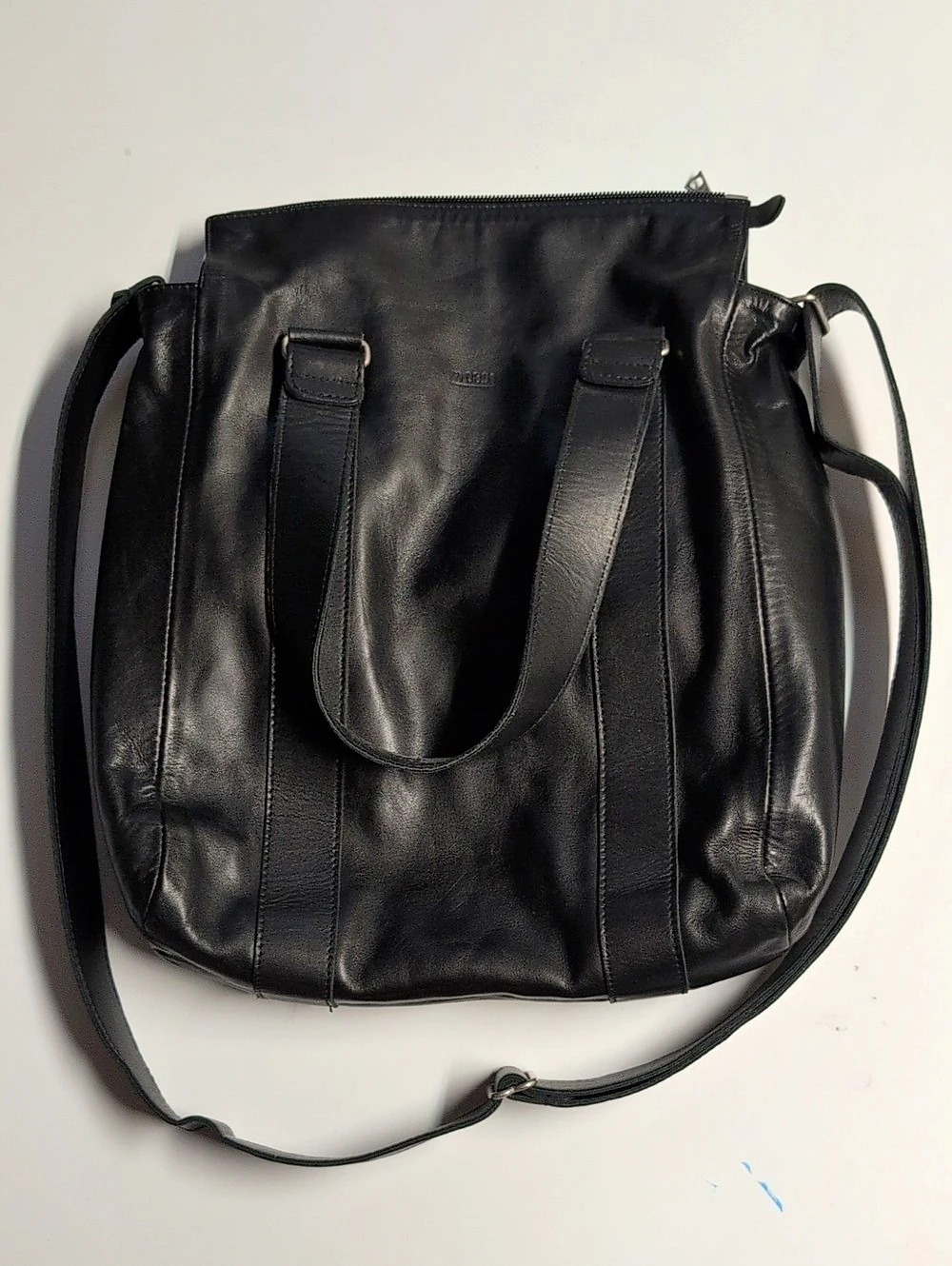 M0851 Black Leather Shoulder Bag